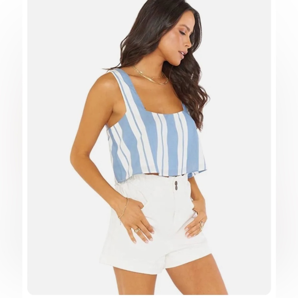 NWT Show Me Your Mumu Tara Striped Crop Top Size Large